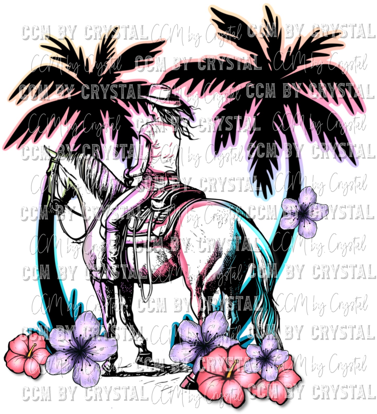 Sea the Good Pocket Sleeve Tropical Summer Summertime Cowgirl BOHO Western Ready to Press Transfer