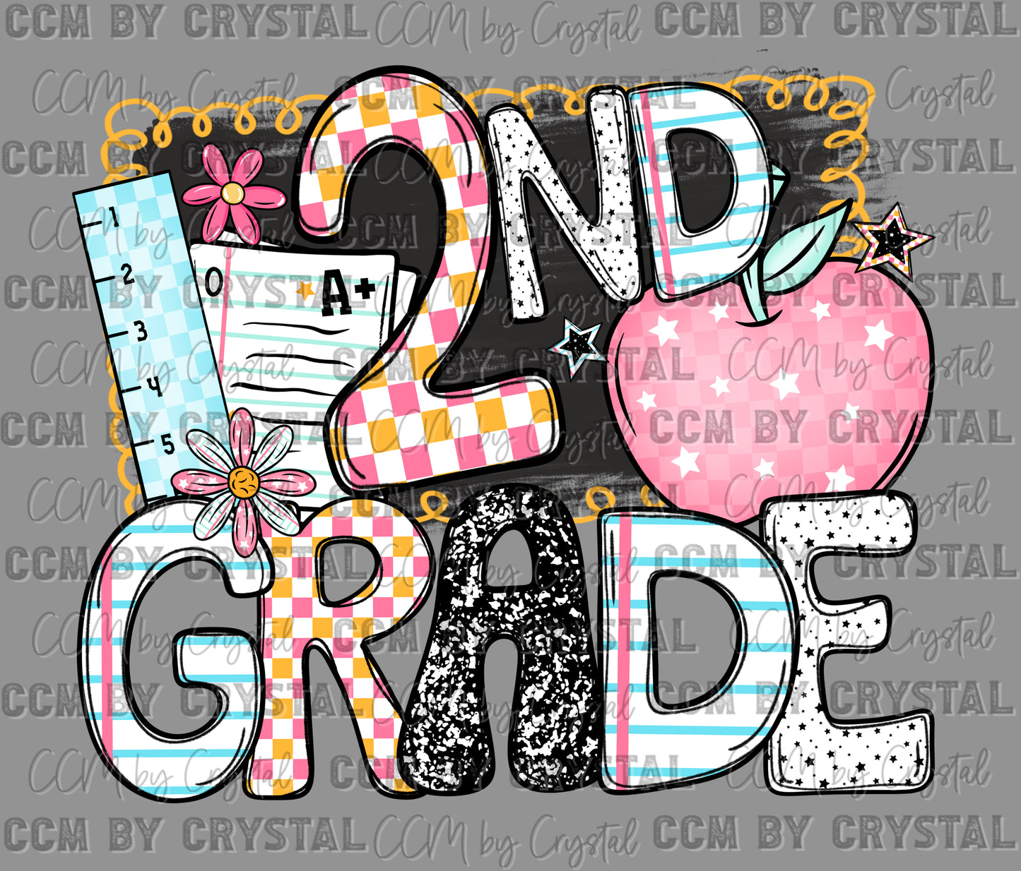 2nd Grade Back to School Ready to Press Transfer DTF Transfer Sublimation Transfer