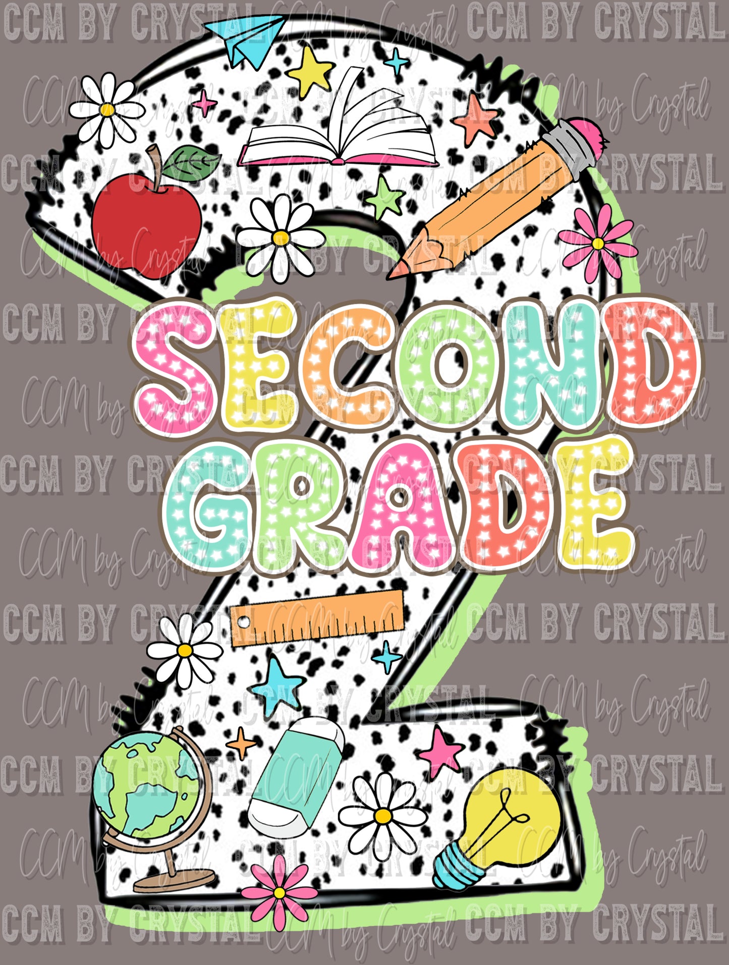 Back to School Second Grade Ready to Press Transfer