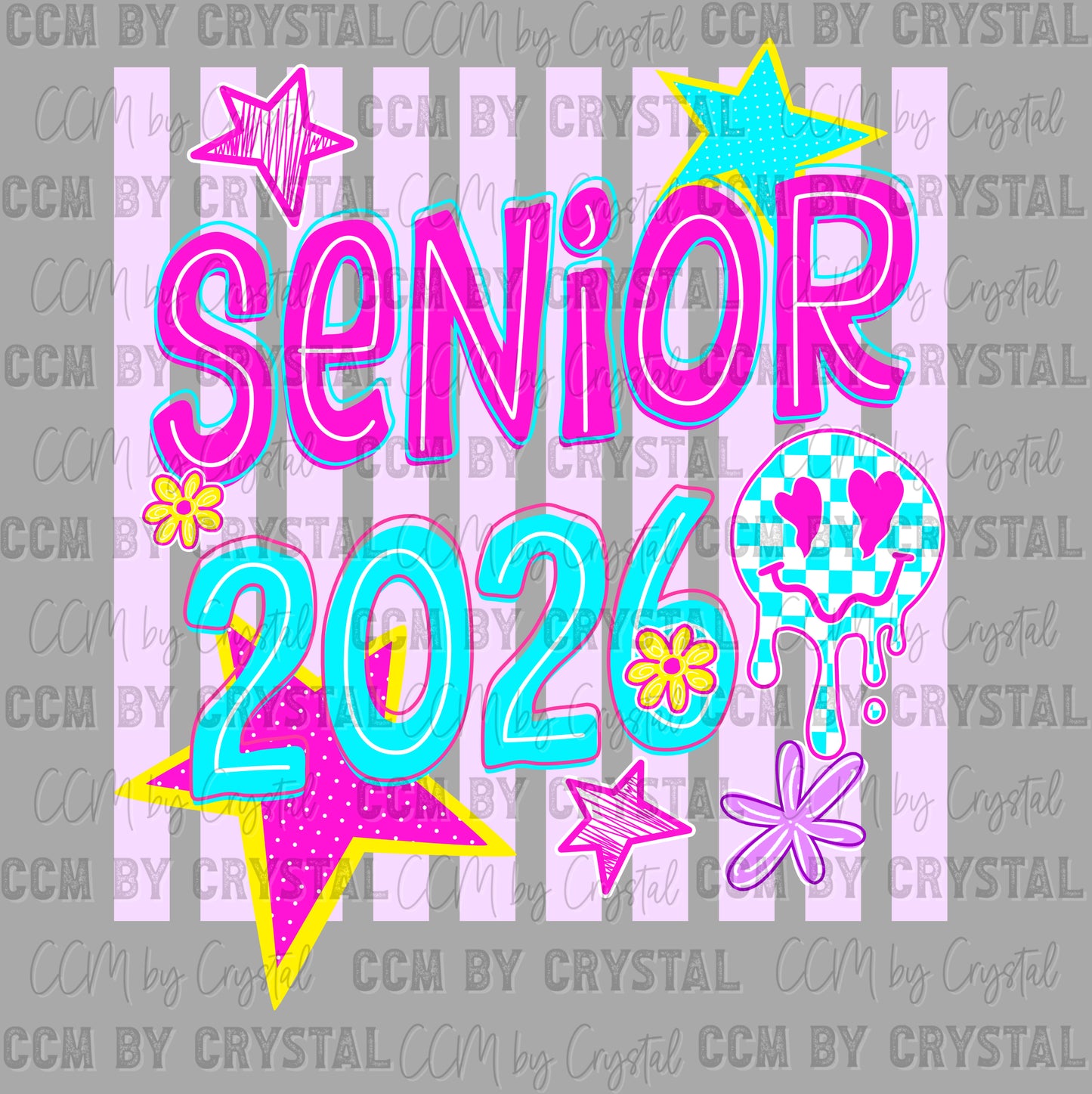 Senior 2026 Pink Ready to Press DTF Transfers Sublimation Transfers