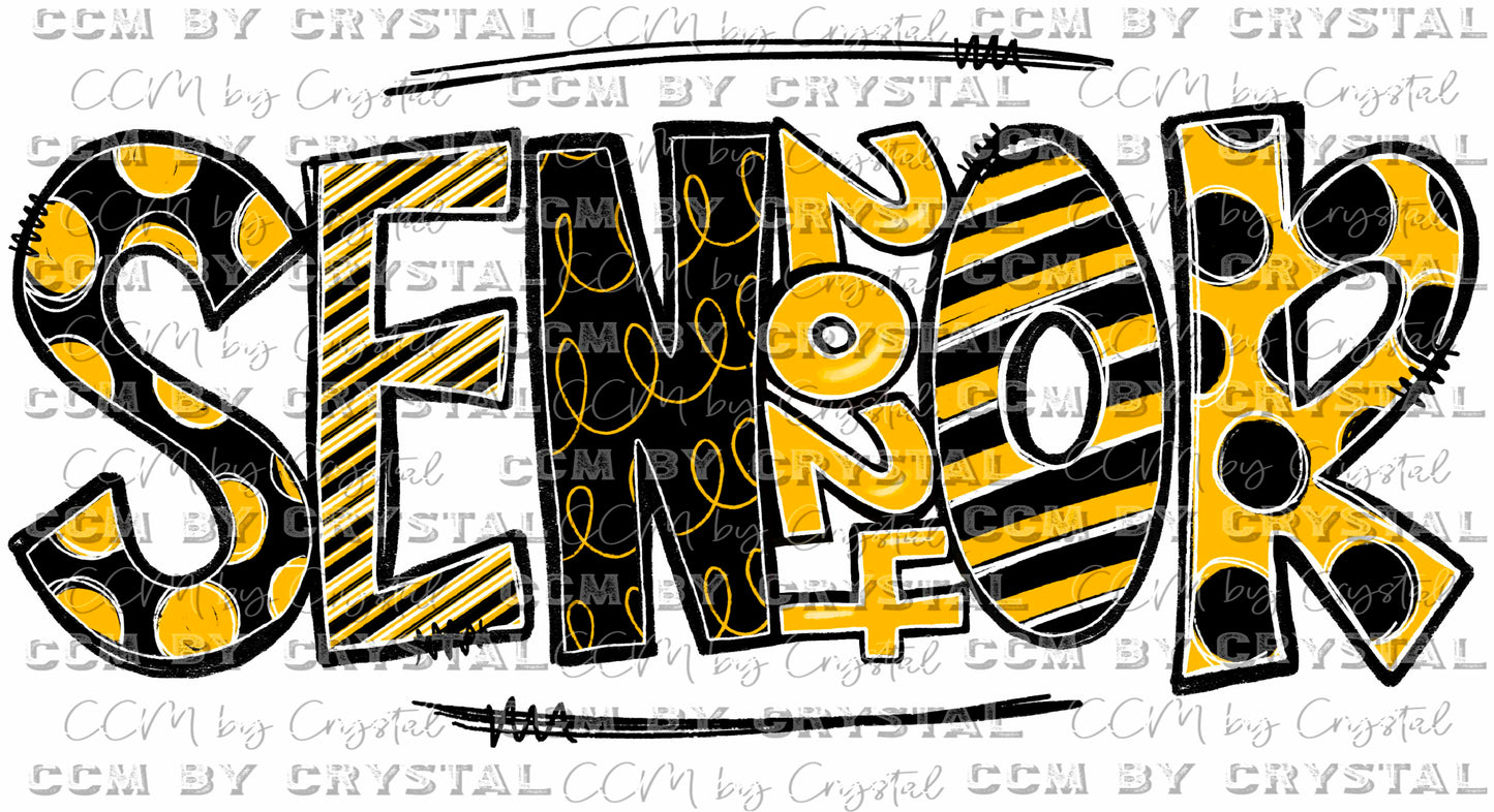 2024 Senior Black and Gold Ready to Press Transfer
