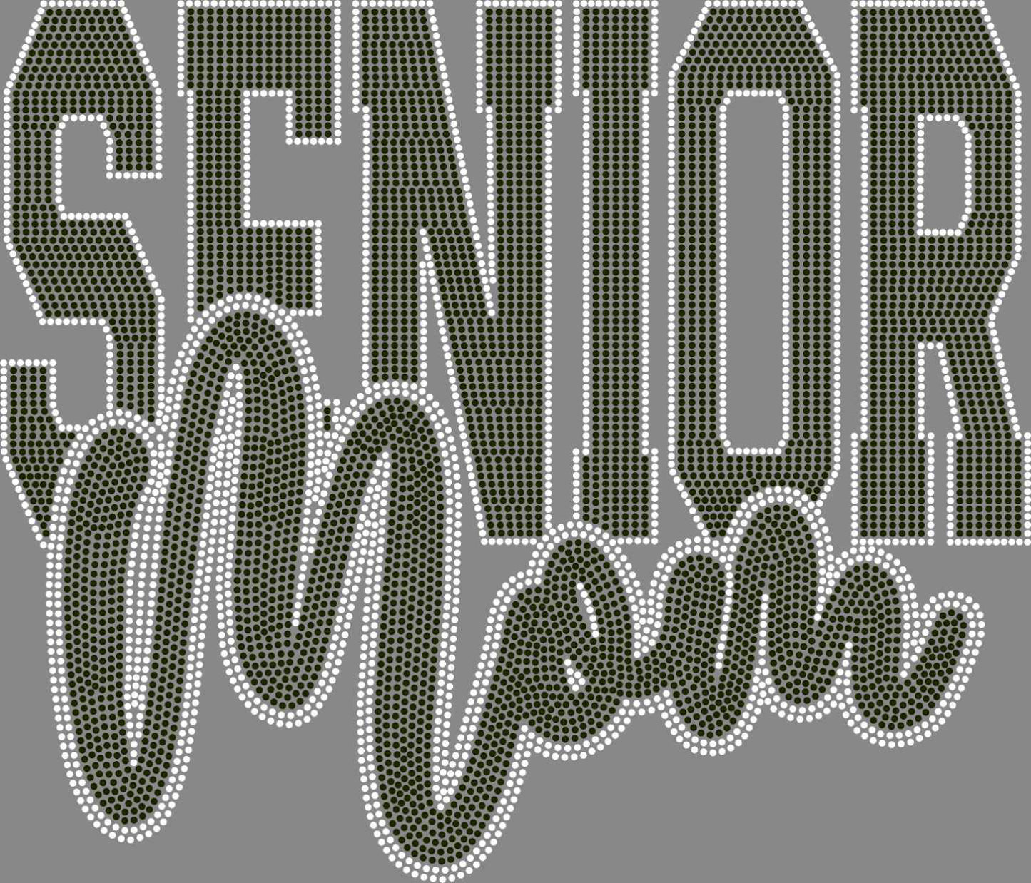 Senior Mom 2-Color Approximately 11" wide Spangle Transfer