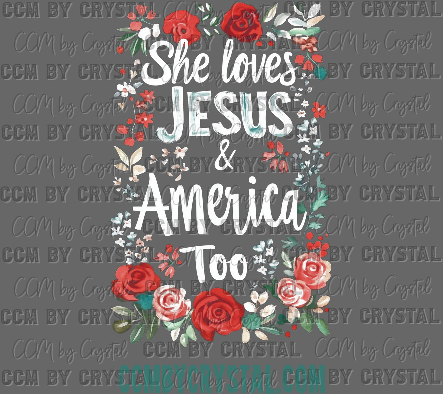 She Loves Jesus and America Too Fourth of July 4th Patriotic Ready to Press Transfer DTF Transfer