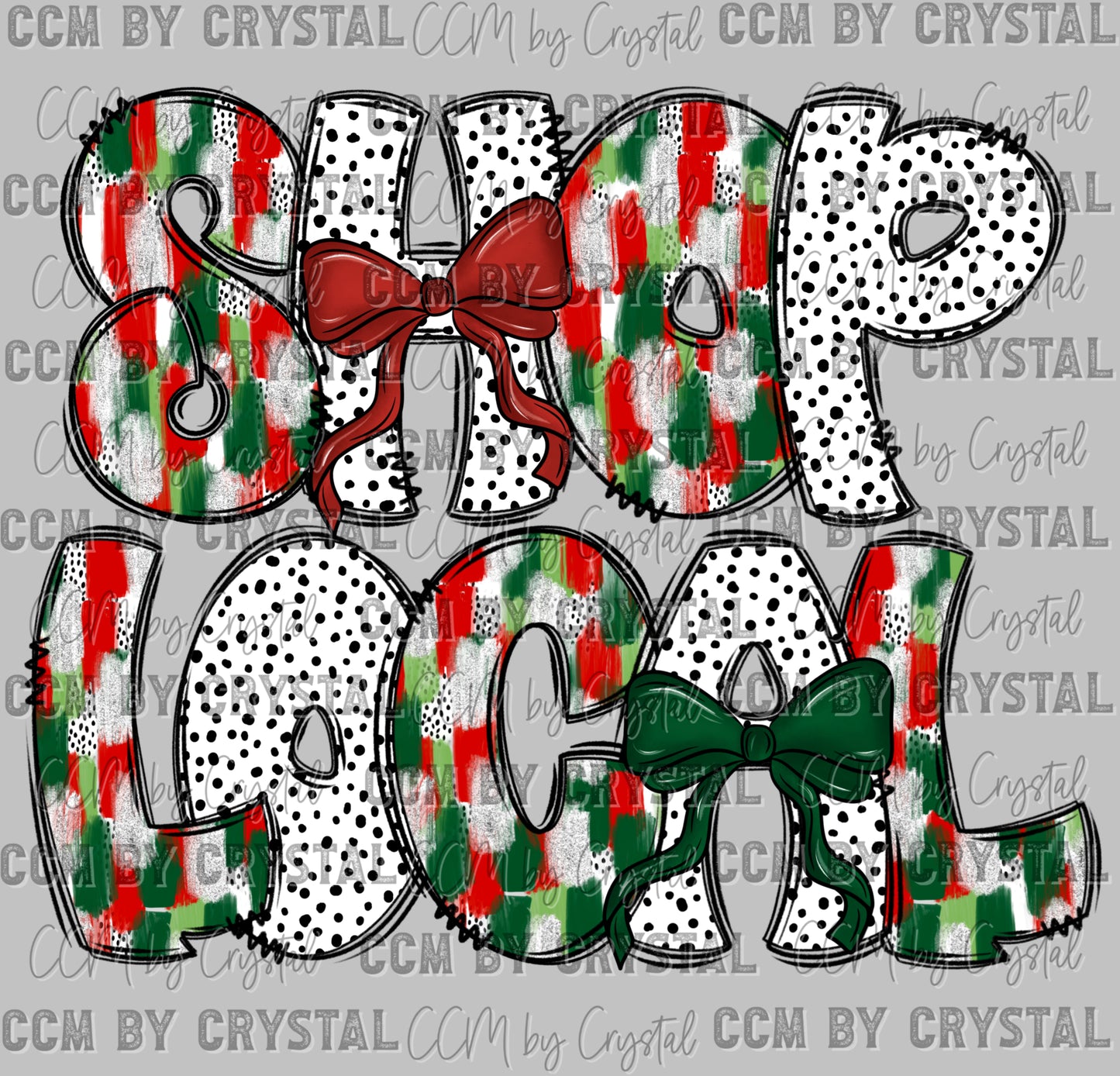 Christmas Shop Local Ready to Press Transfer DTF Transfer Sublimation Transfer
