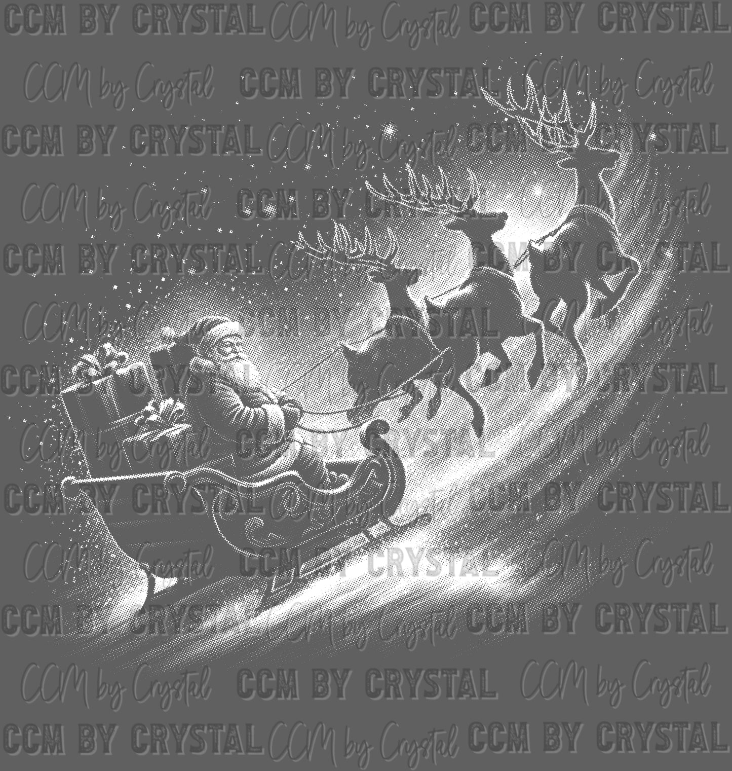 Vintage Sleigh Christmas Ready to Press Transfer Instant Peel DTF Transfer