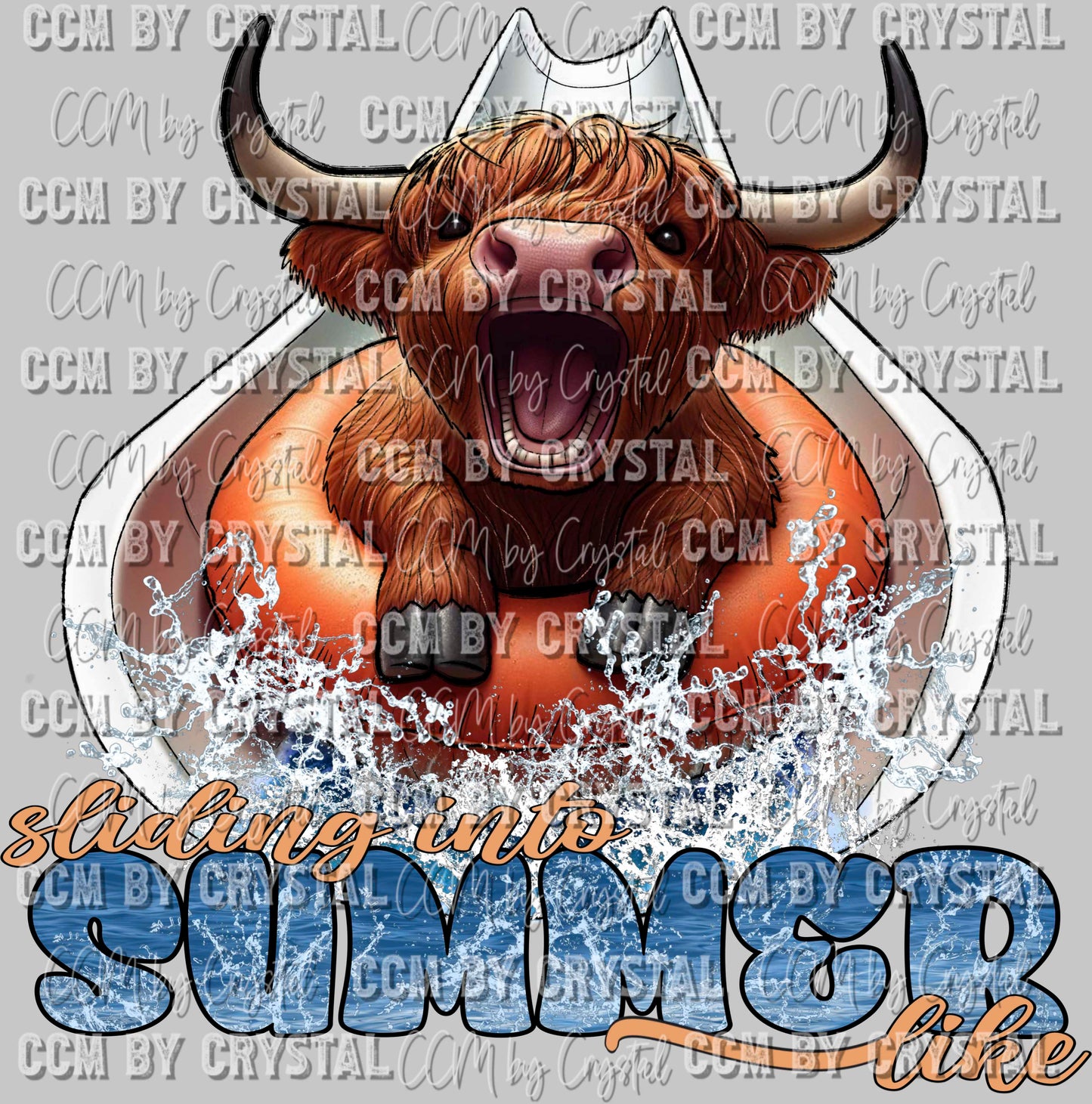 Sliding into Summer Like Moody Cow Ready to Press Transfer DTF Transfer Sublimation Transfer