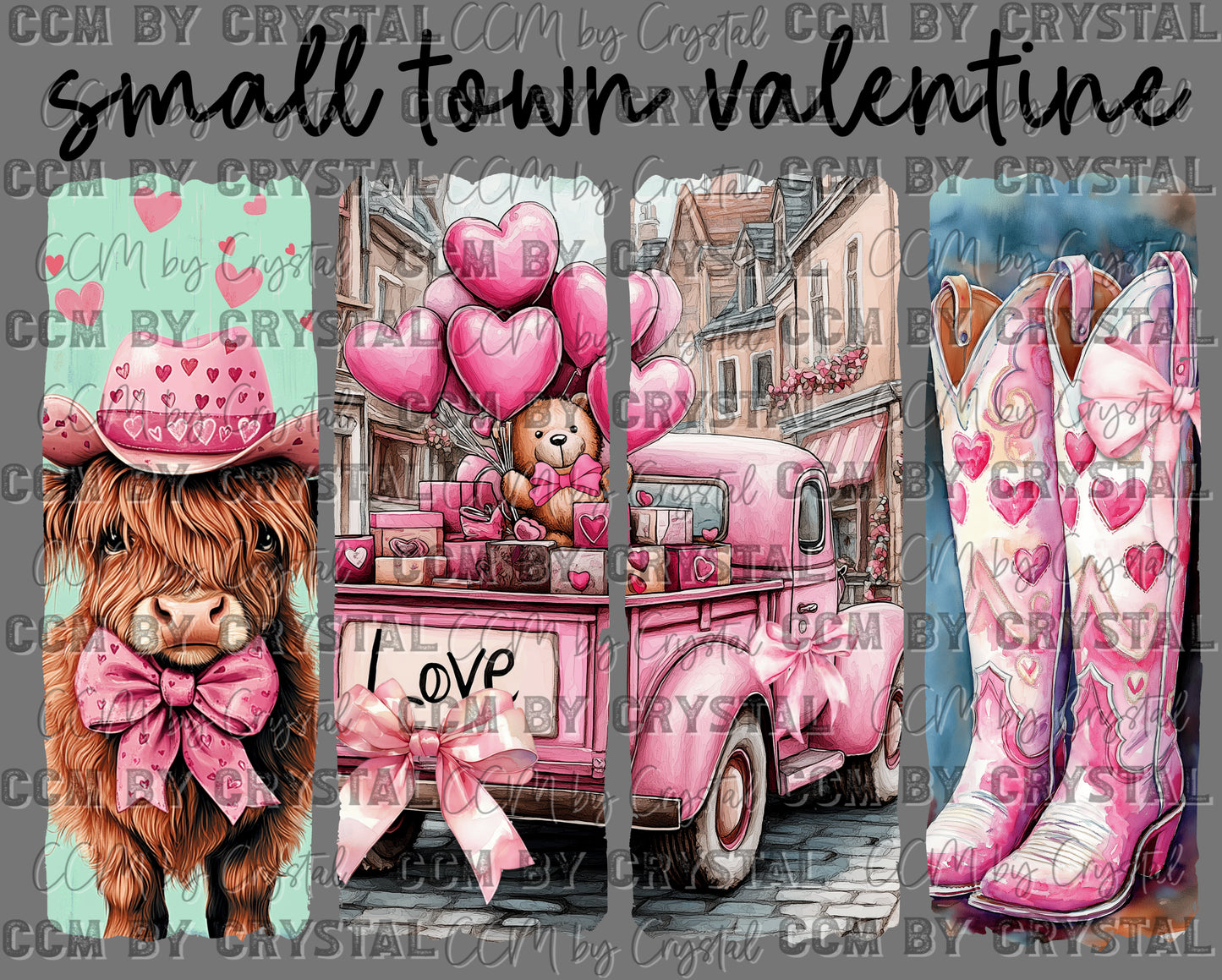 Small Town Valentine Ready to Press Transfer DTF Transfer Sublimation Transfer