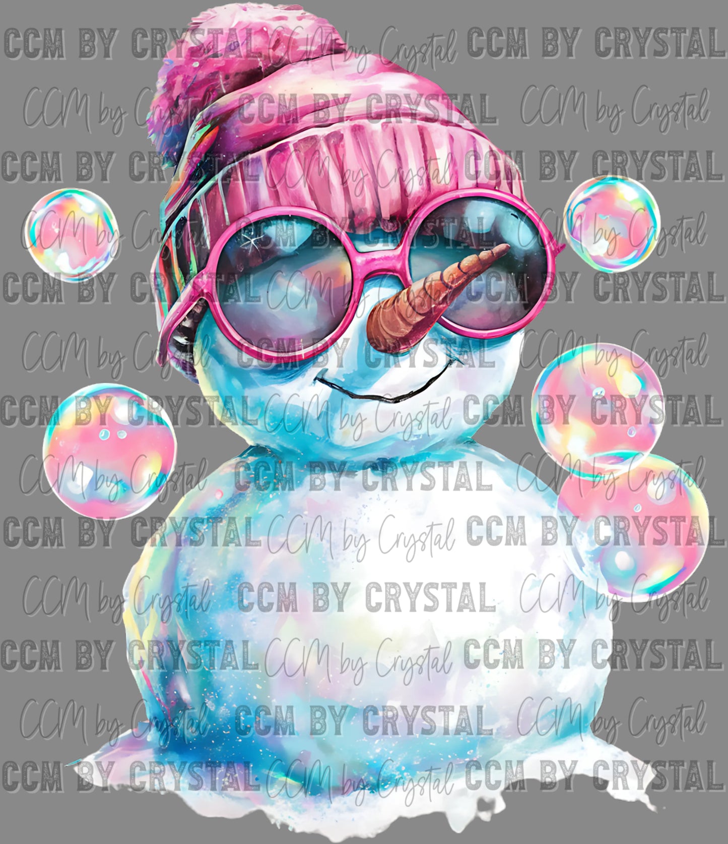 Christmas Winter Snowman With Bubbles Ready to Press Transfer DTF Transfer
