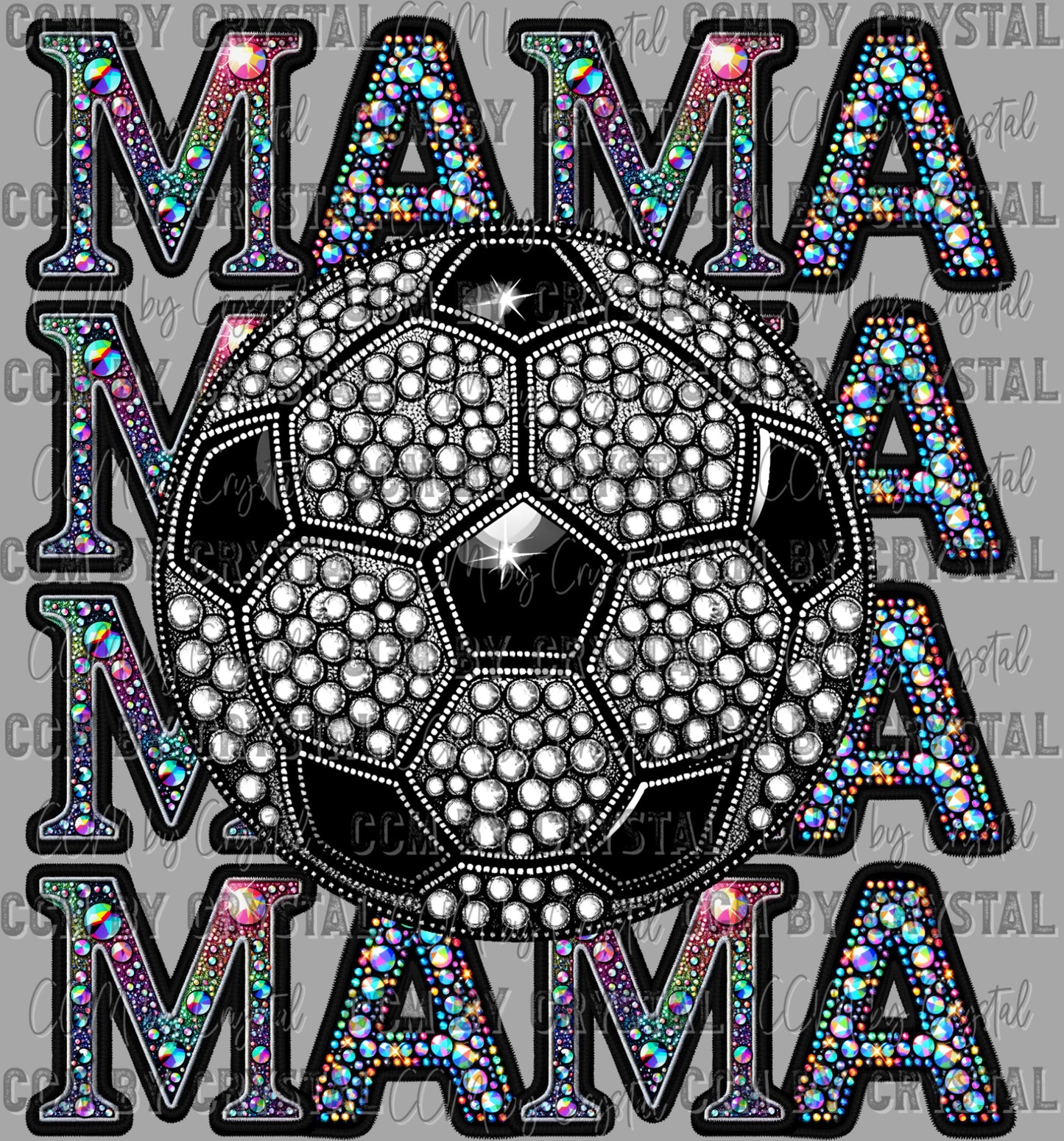 Soccer Mama Faux Rhinestones Ready to Press Transfer DTF Transfer Sublimation Transfer