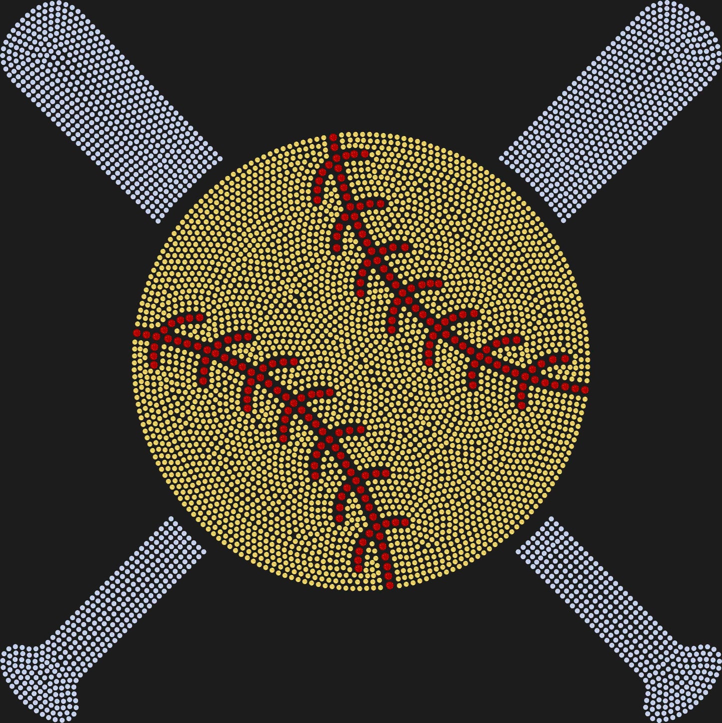 Baseball Softball Bats 11" Spangle Transfer Bling Ready to Press Transfer Sparkle Transfer