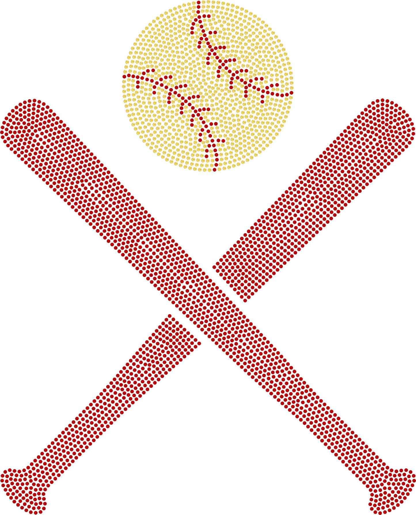 Baseball Softball Bats 11" Spangle Transfer Bling Ready to Press Transfer Sparkle Transfer