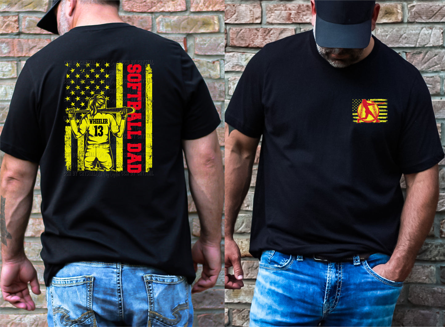 Personalized Softball Dad T-Shirt