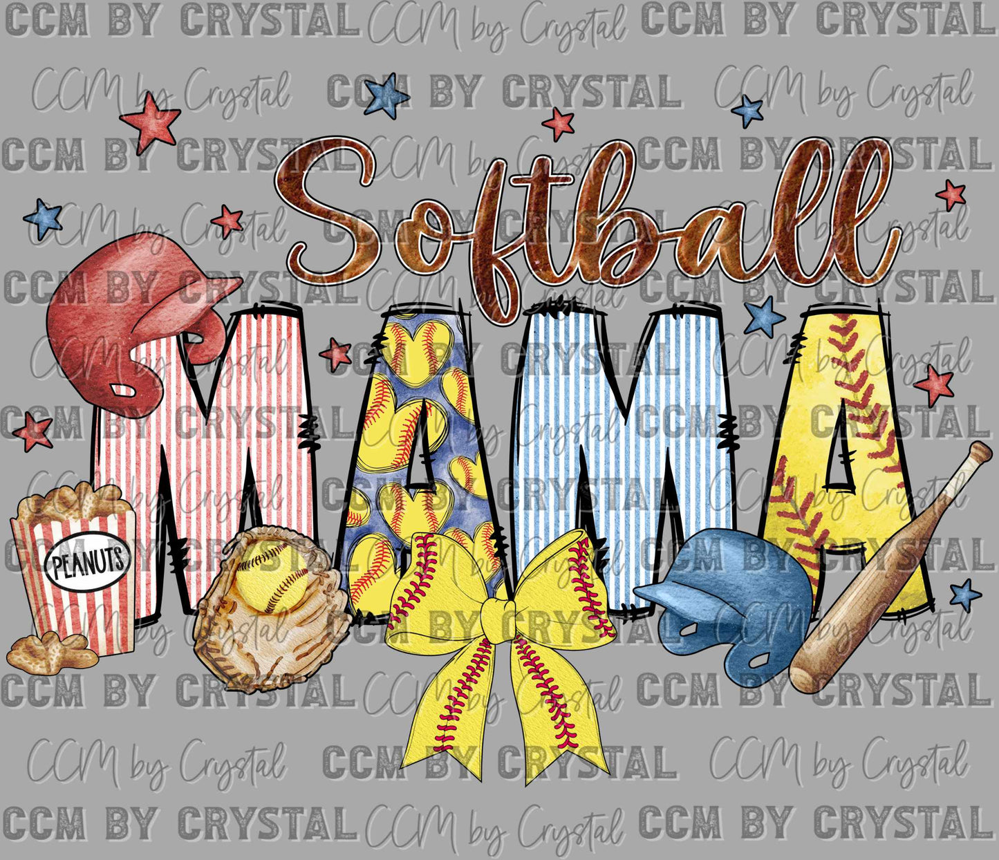 Softball Mama Ready to Press Transfer DTF Transfer Sublimation Transfer
