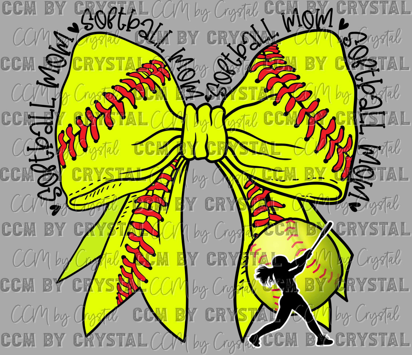 Softball Mom Bow Ready to Press Transfer DTF Transfer Sublimation Transfer