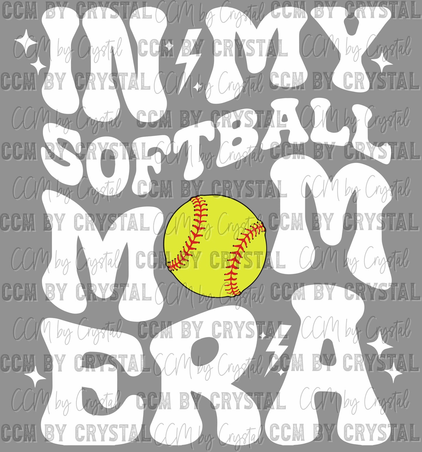 In My Softball Mom Era White Ready to Press DTF Transfer