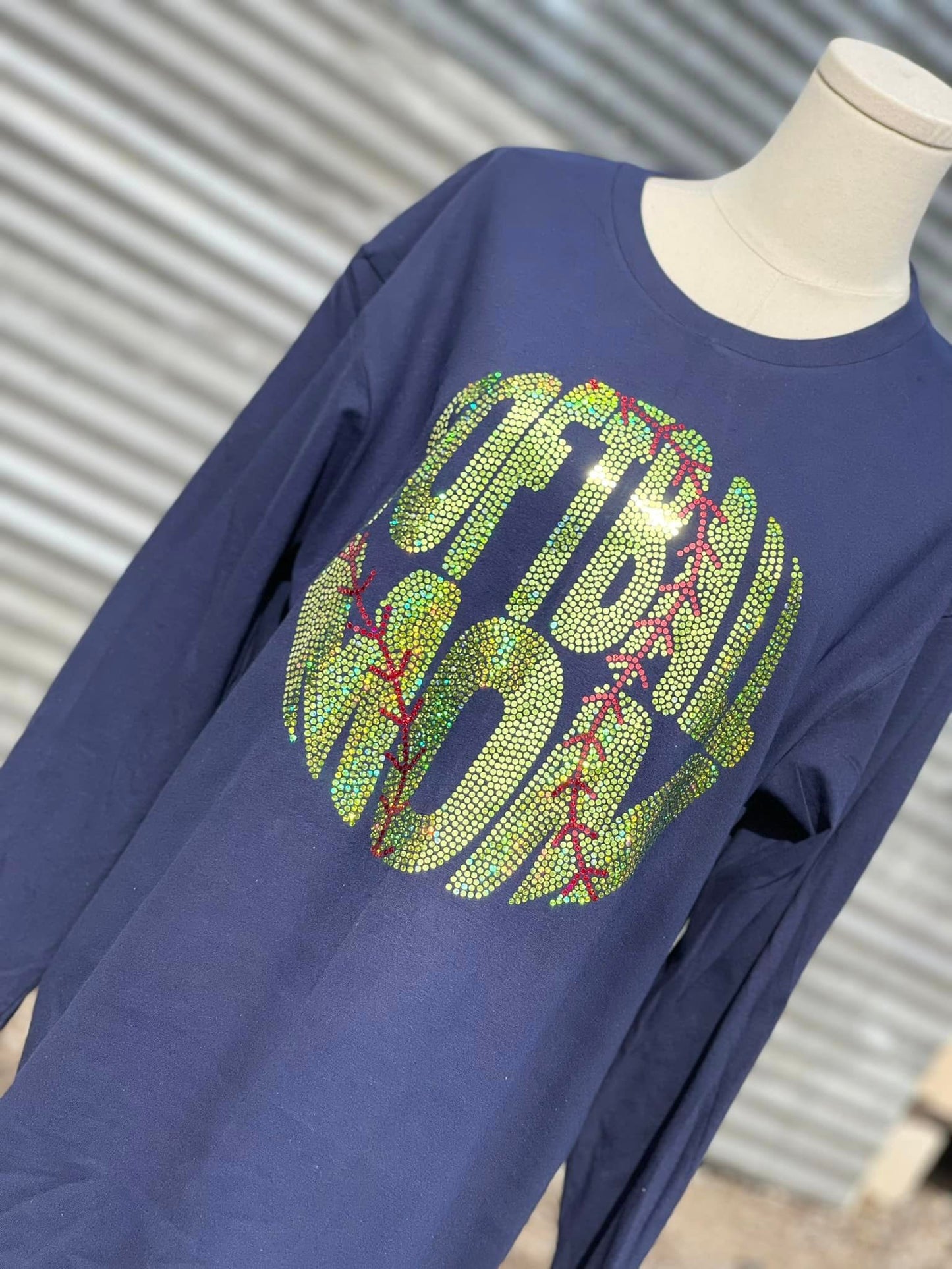 Softball Mom Bling Adult SHORT SLEEVE T-Shirt