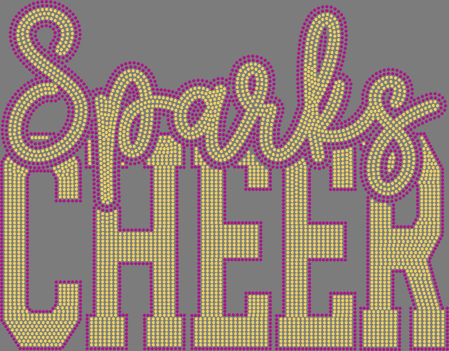 Sparks Cheer 2-Color Approximately 11" wide Spangle Transfer