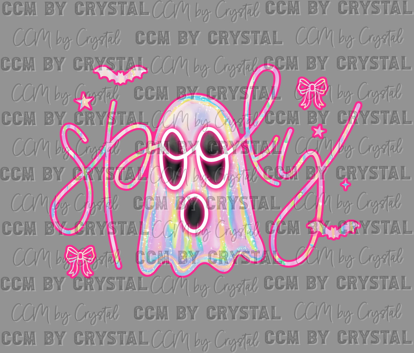 Pink Ghost Spooky Halloween Ready to Press Transfer DTF Transfer Sublimation Transfer
