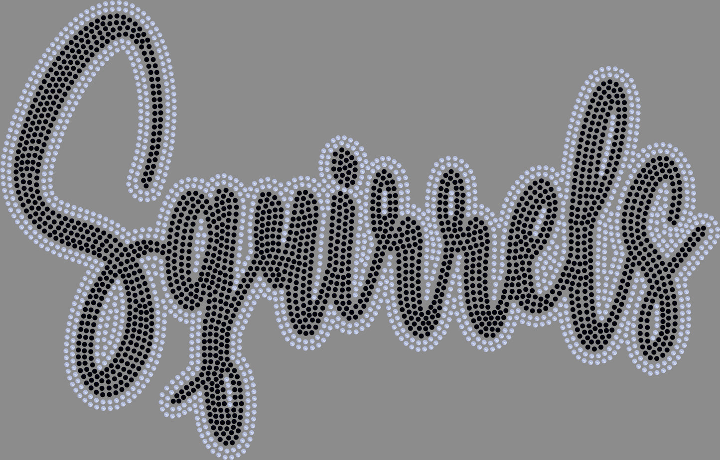 Squirrels 11" Wide 2- Color Spangle Ready to Press Spangle Transfer Sparkle Bling