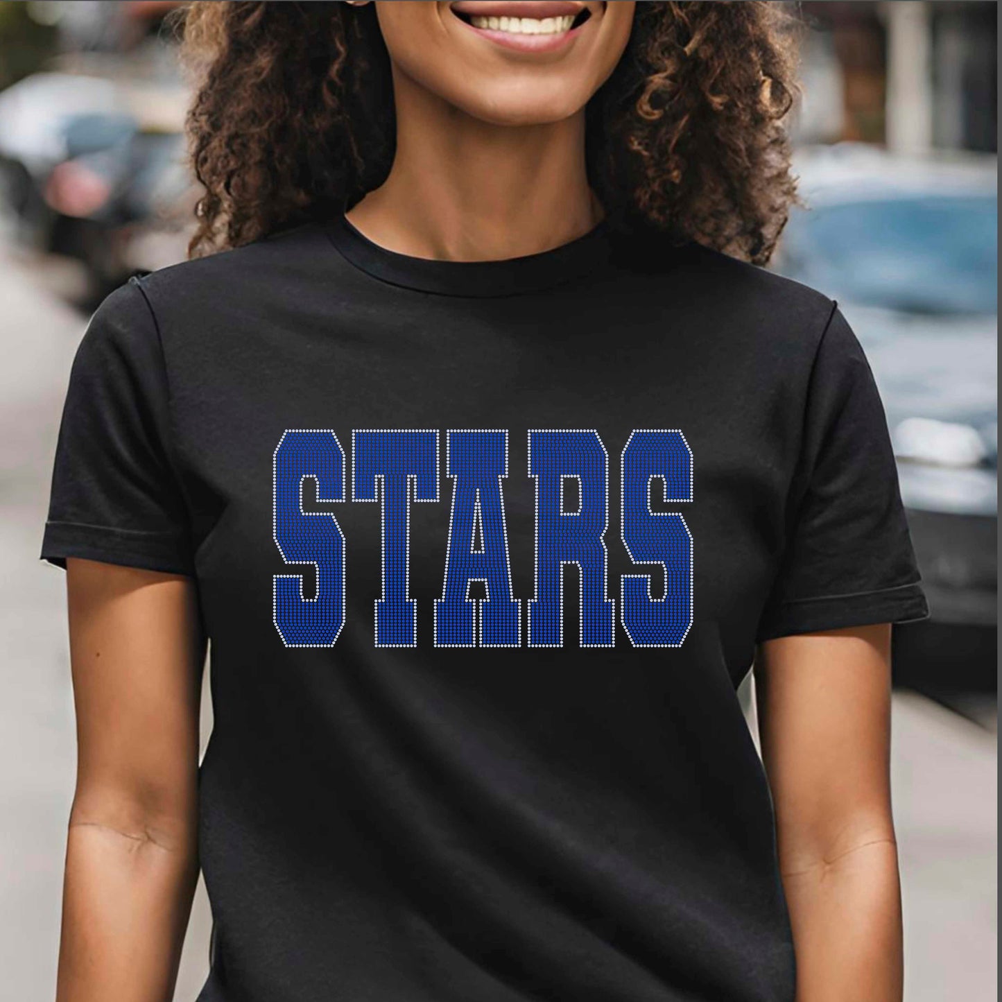 Stars 11"X6" 2-Color Ready to Press Spangle Transfer Bling Transfer Sparkle Transfer