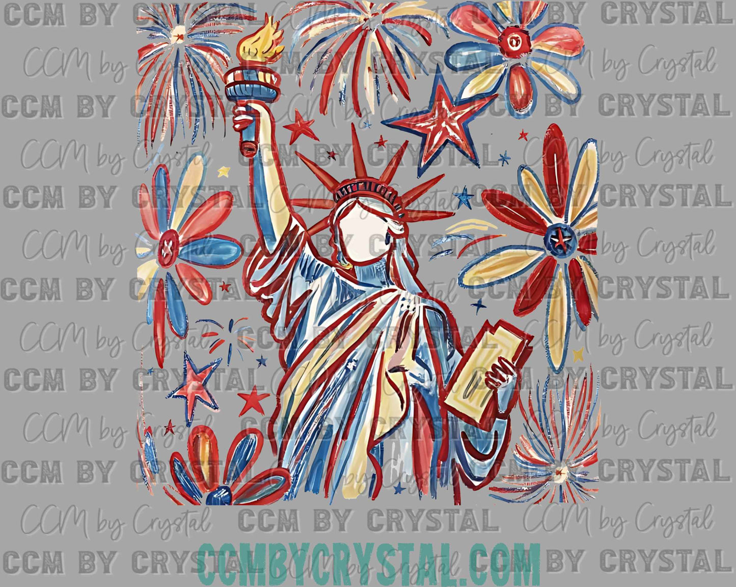 Statue of Liberty USA Ready to Press Transfer DTF Transfer Sublimation Transfer