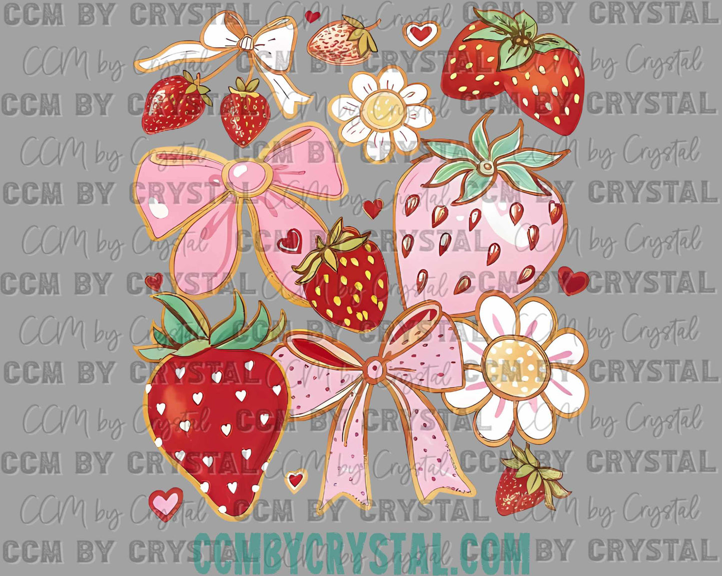 Strawberries Ready to Press Transfer DTF Transfer Sublimation Transfer