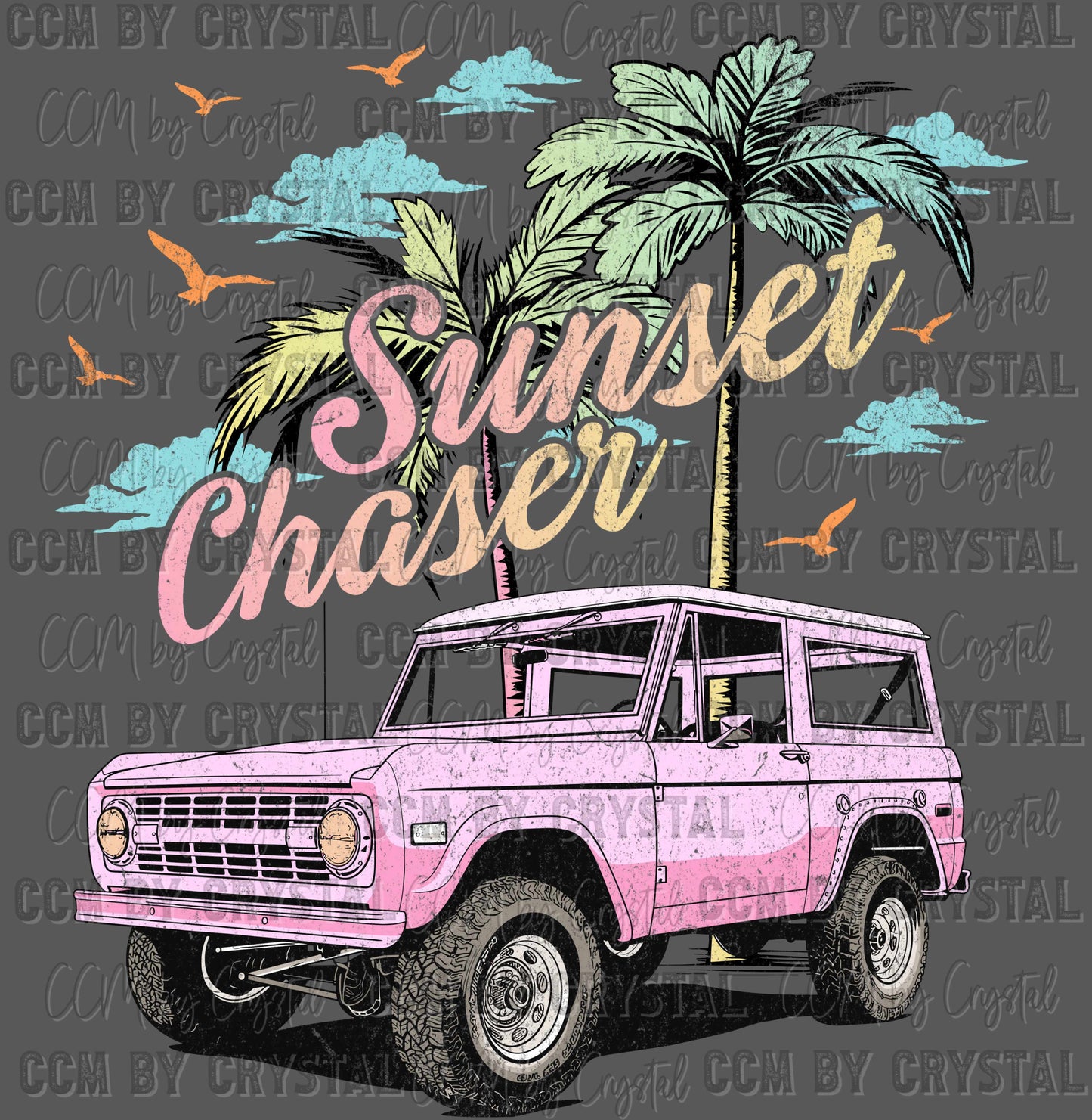 Distressed Sunset Chaser Ready to Press Transfer DTF Transfer Sublimation Transfer