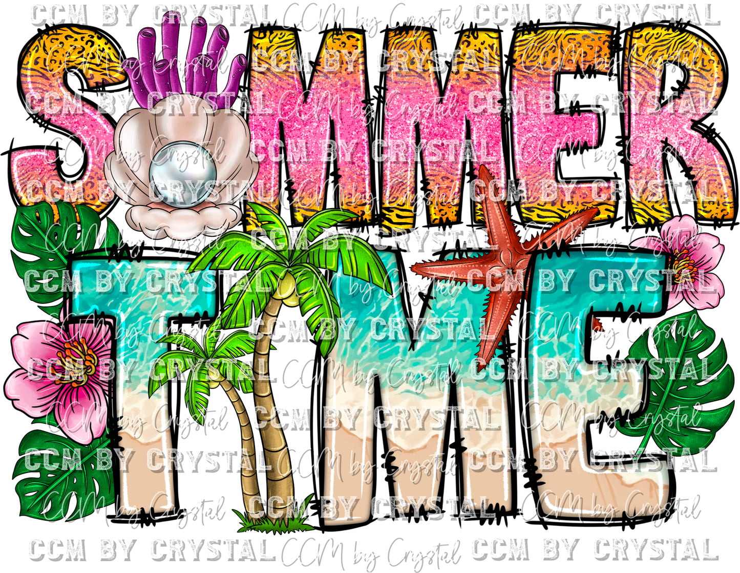 Summertime Summer Ready to Press Transfer