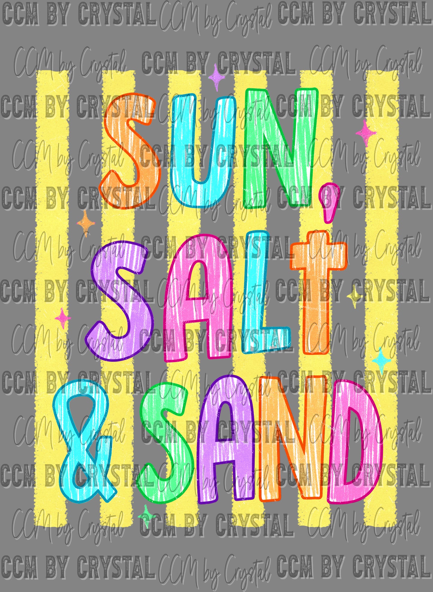 Sun Salt and Sand Summertime DTF Transfer Sublimation Transfer