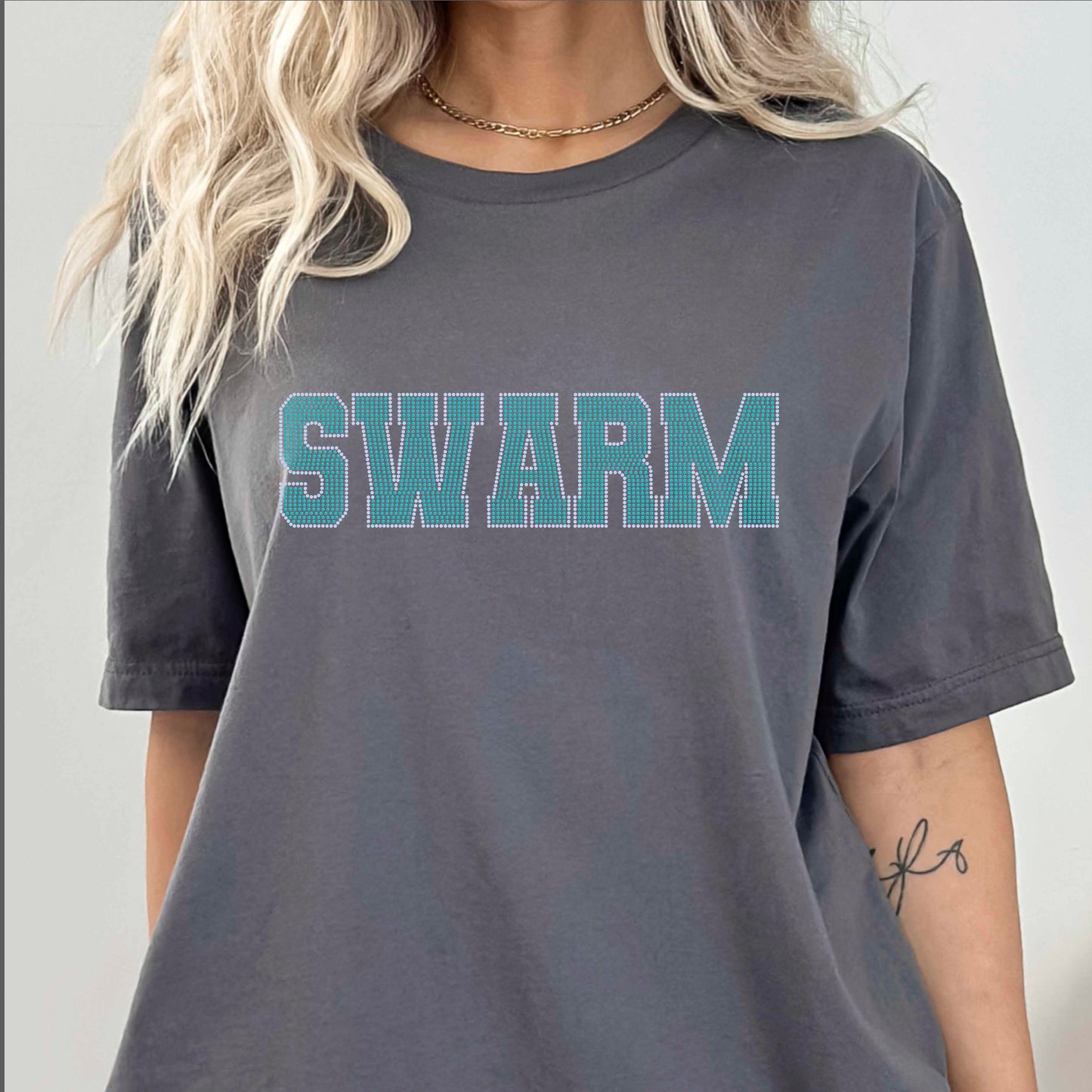 Swarm 11"X3" 2-Color Ready to Press Spangle Transfer Bling Transfer Sparkle Transfer