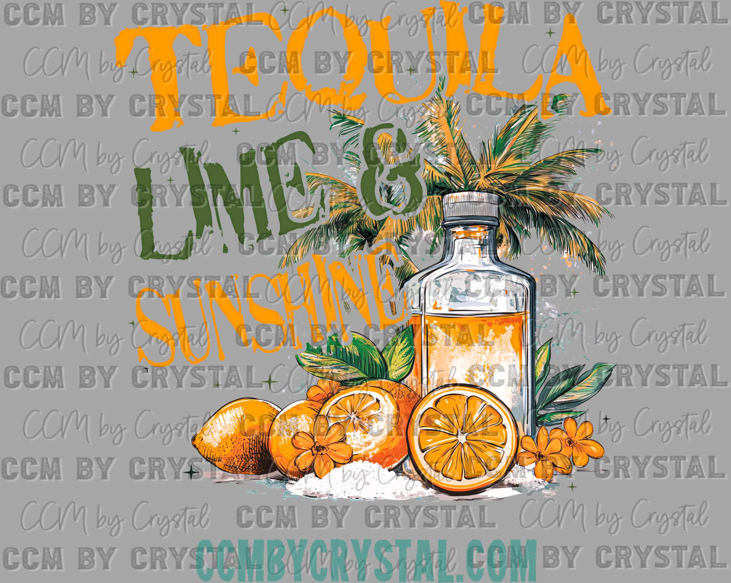 Tequila Lima and Sunshine Summer Ready to Press Transfer DTF Transfer Sublimation Transfer