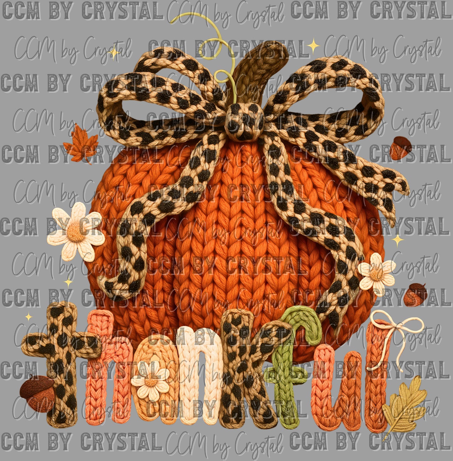 Thankful Pumpkin Bow Fall Faux Yarn UV DTF Transfer Sticker UV Transfer Ready to Apply
