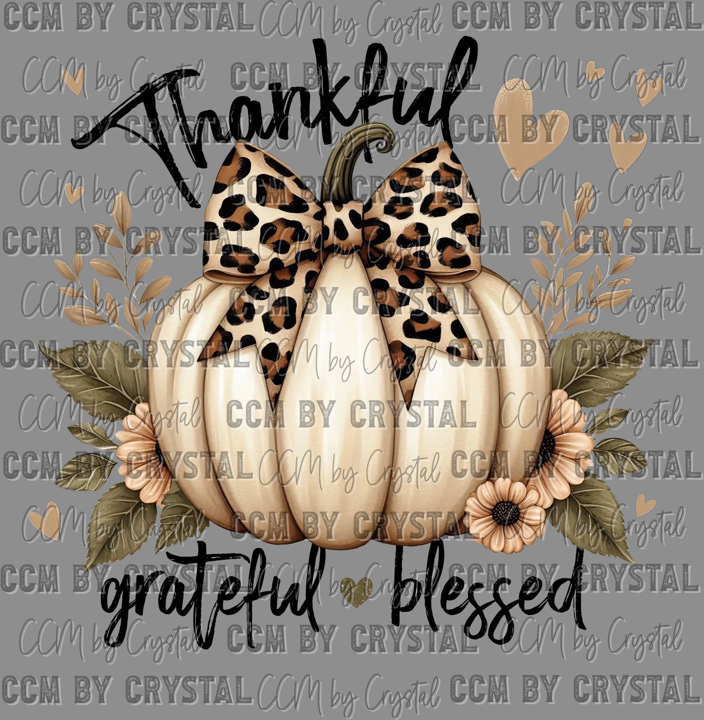 Thankful Grateful Blessed Pumpkin Bow Fall UV DTF Transfer Sticker UV Transfer Ready to Apply