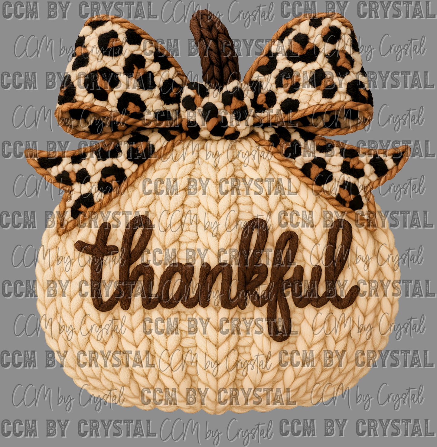 Thankful Pumpkin Faux Fake Yarn Fall Ready to Press Transfer Instant Peel DTF Transfer Sublimation Transfer