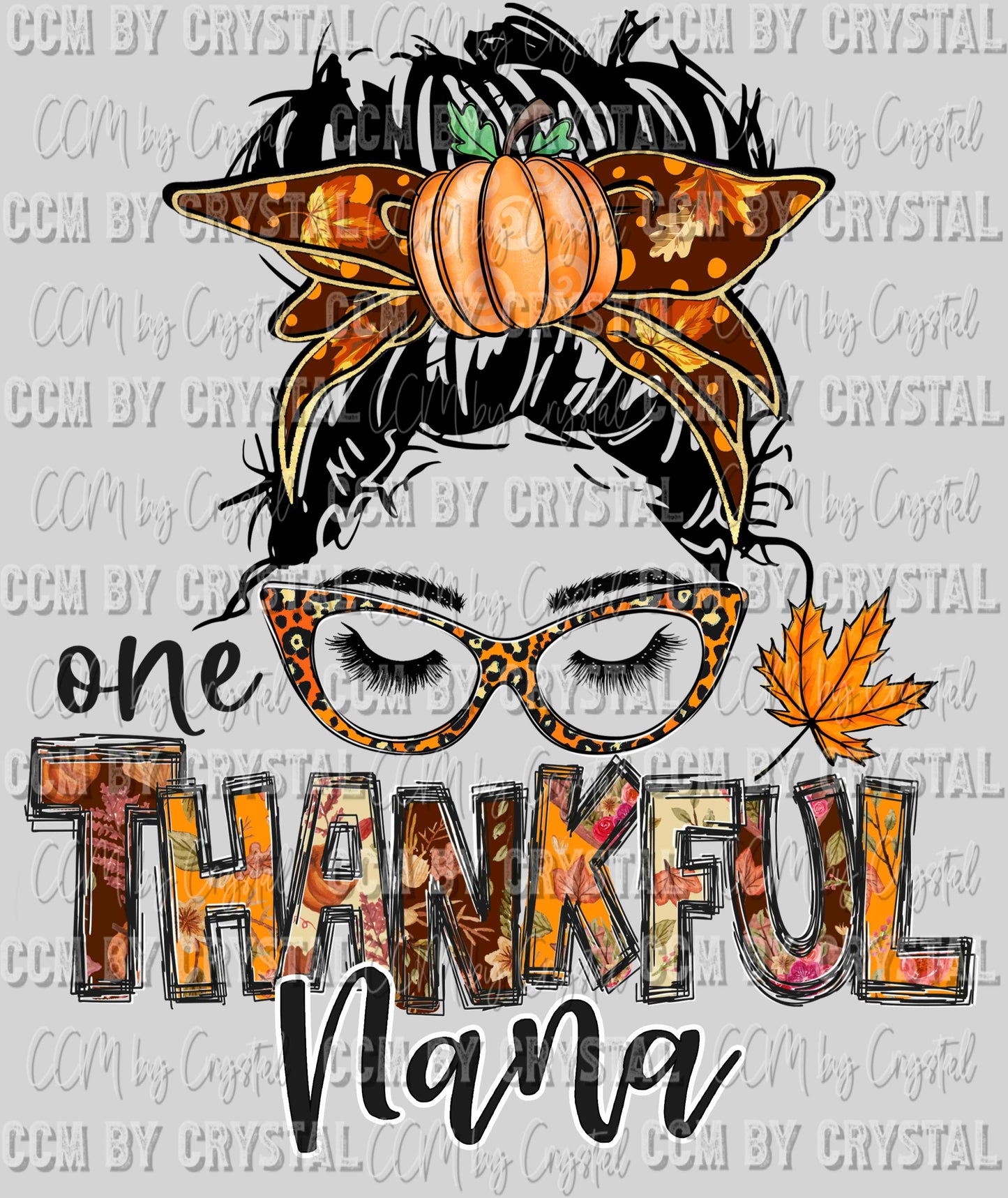 On Thankful Nana Fall Thanksgiving Ready To Press Transfer