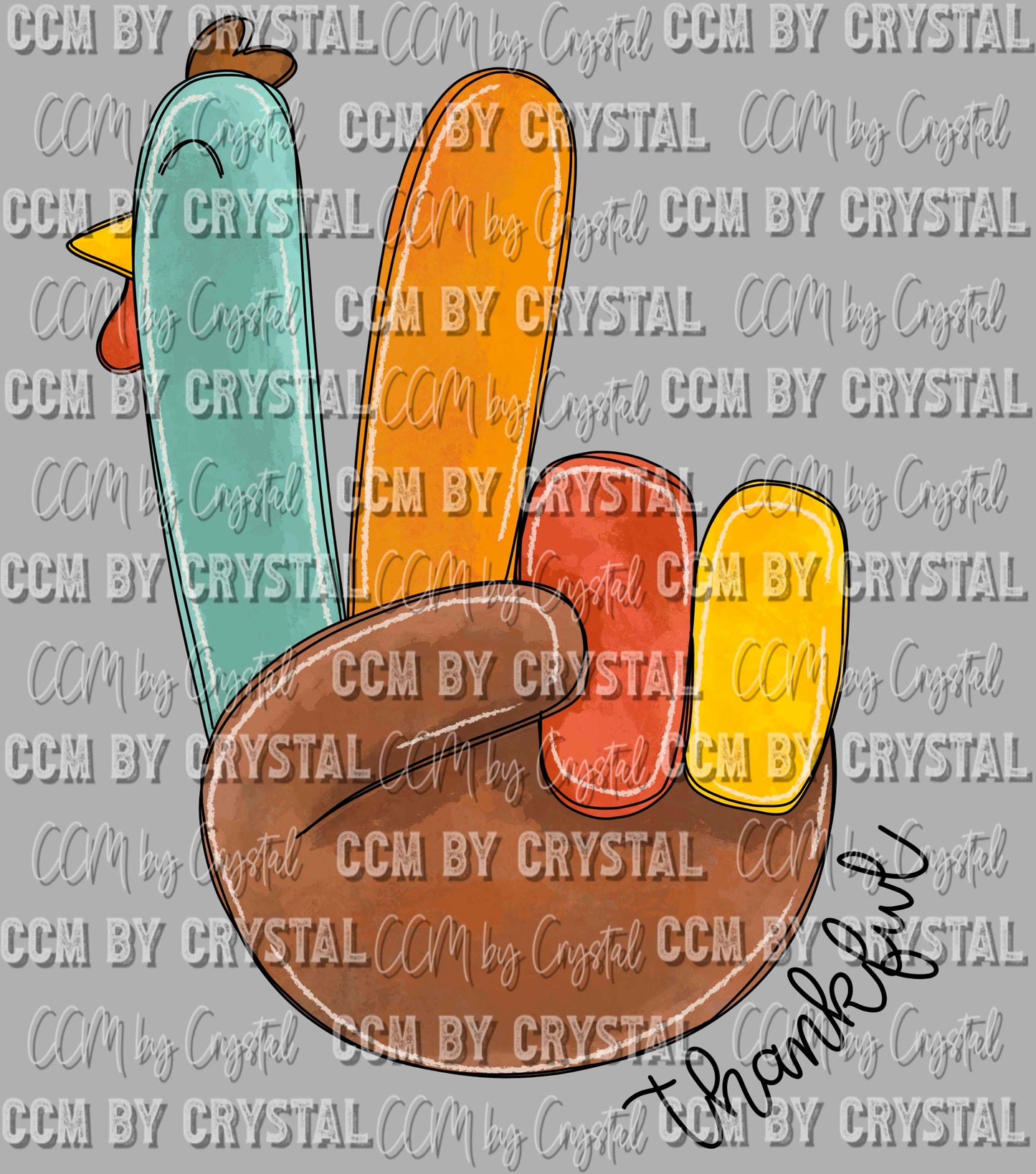 Thankful Turkey Thanksgiving Ready to Press Transfer DTF Transfer Sublimation Transfer