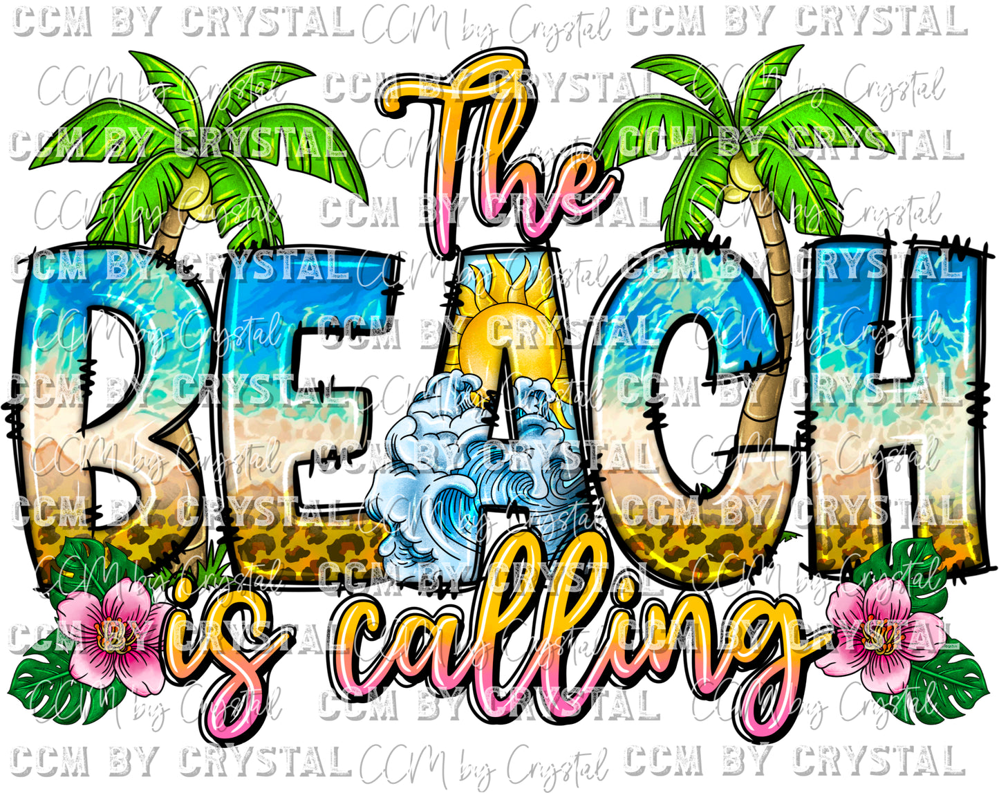 The Beach is Calling Summertime Summer Ready to Press Transfer