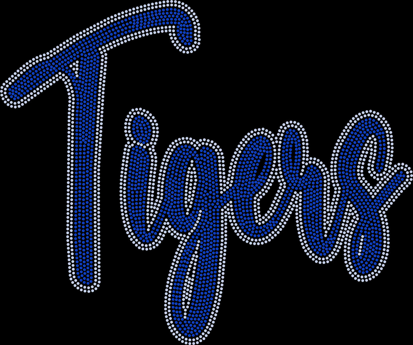 Tigers 11" Wide 2- Color Spangle Ready to Press Spangle Transfer Sparkle Bling