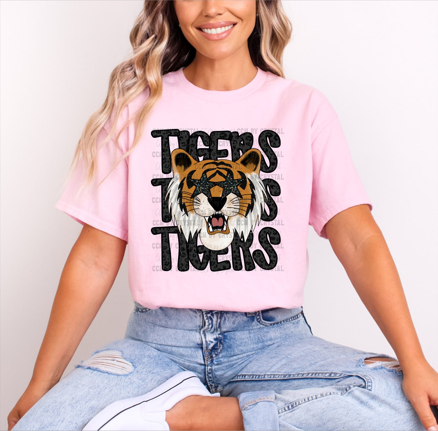 Tigers Black Pink Shirt Mascot T-Shirt