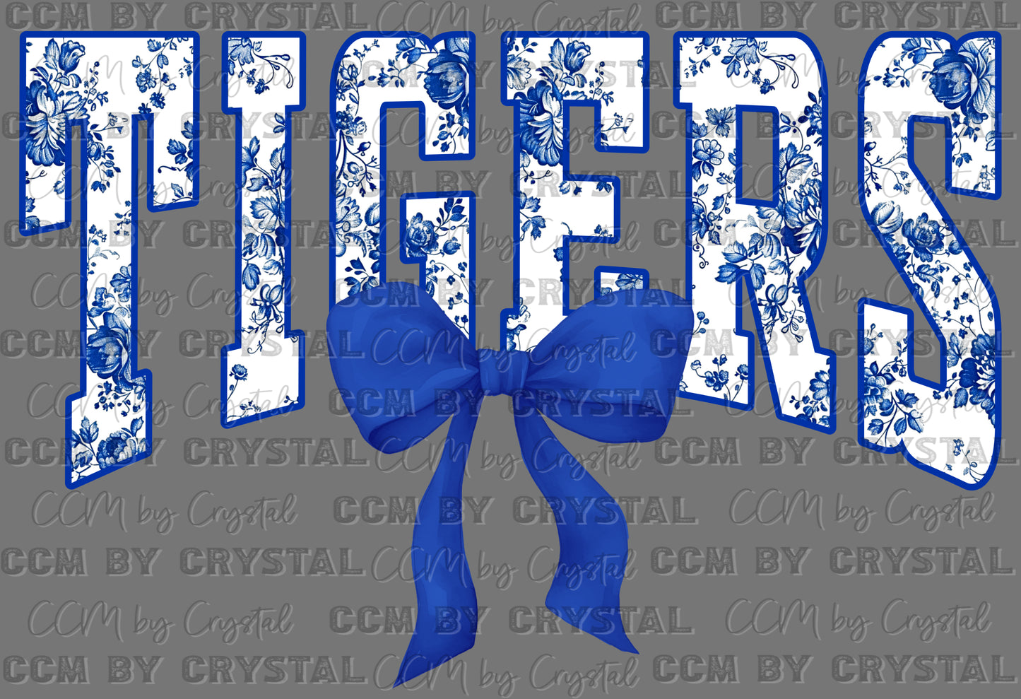 Tigers Bow Mascot Ready to Press Transfer DTF Transfer Sublimation Transfer