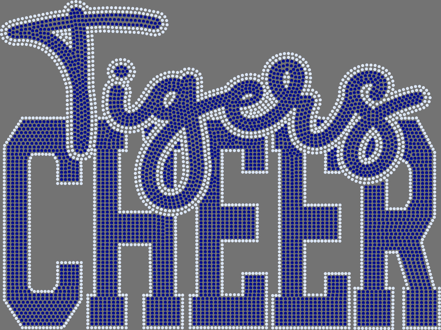 Tigers Cheer 2-Color Approximately 11" wide Spangle Transfer