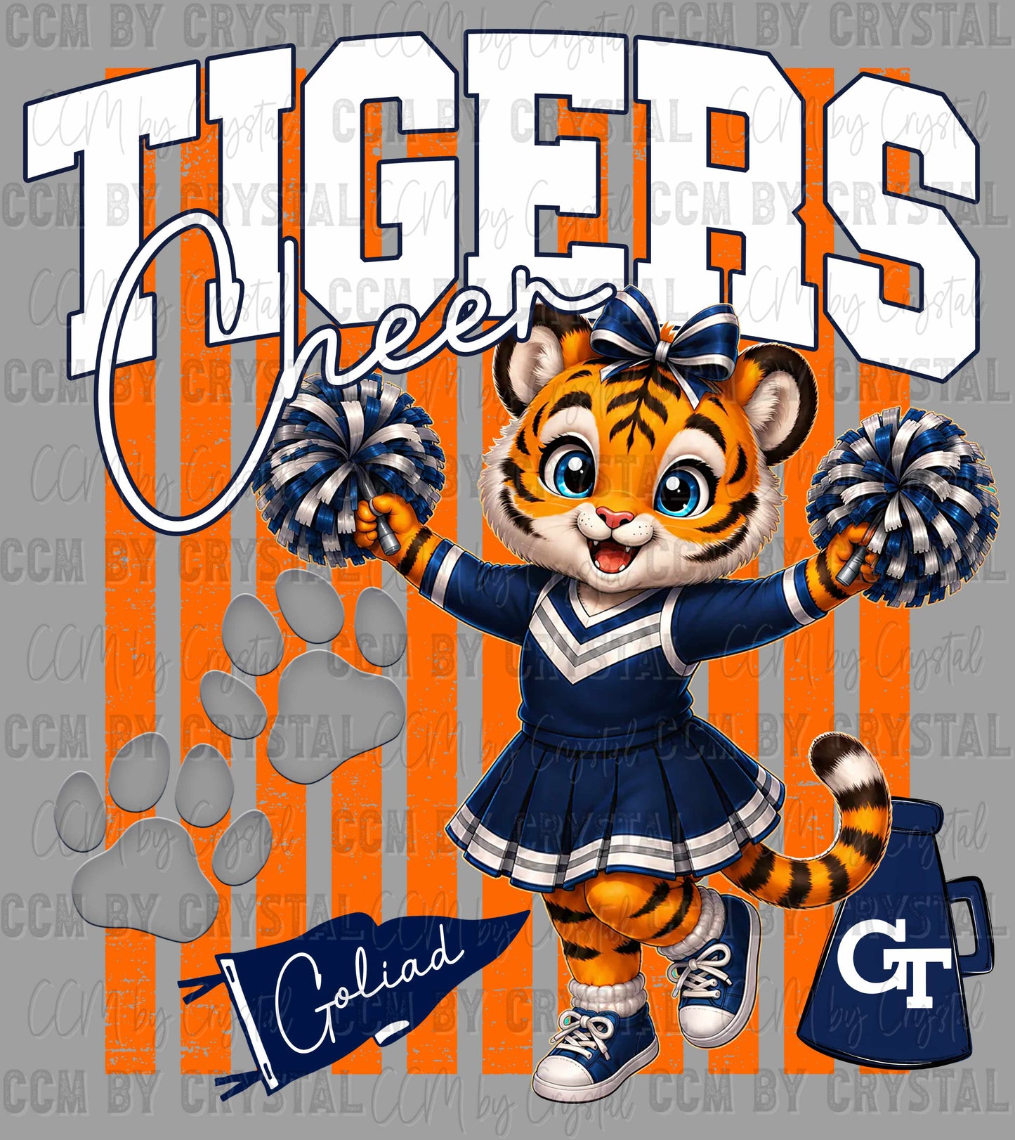 Goliad Tigers Cheer Ready to Press DTF Transfers Sublimation Transfers