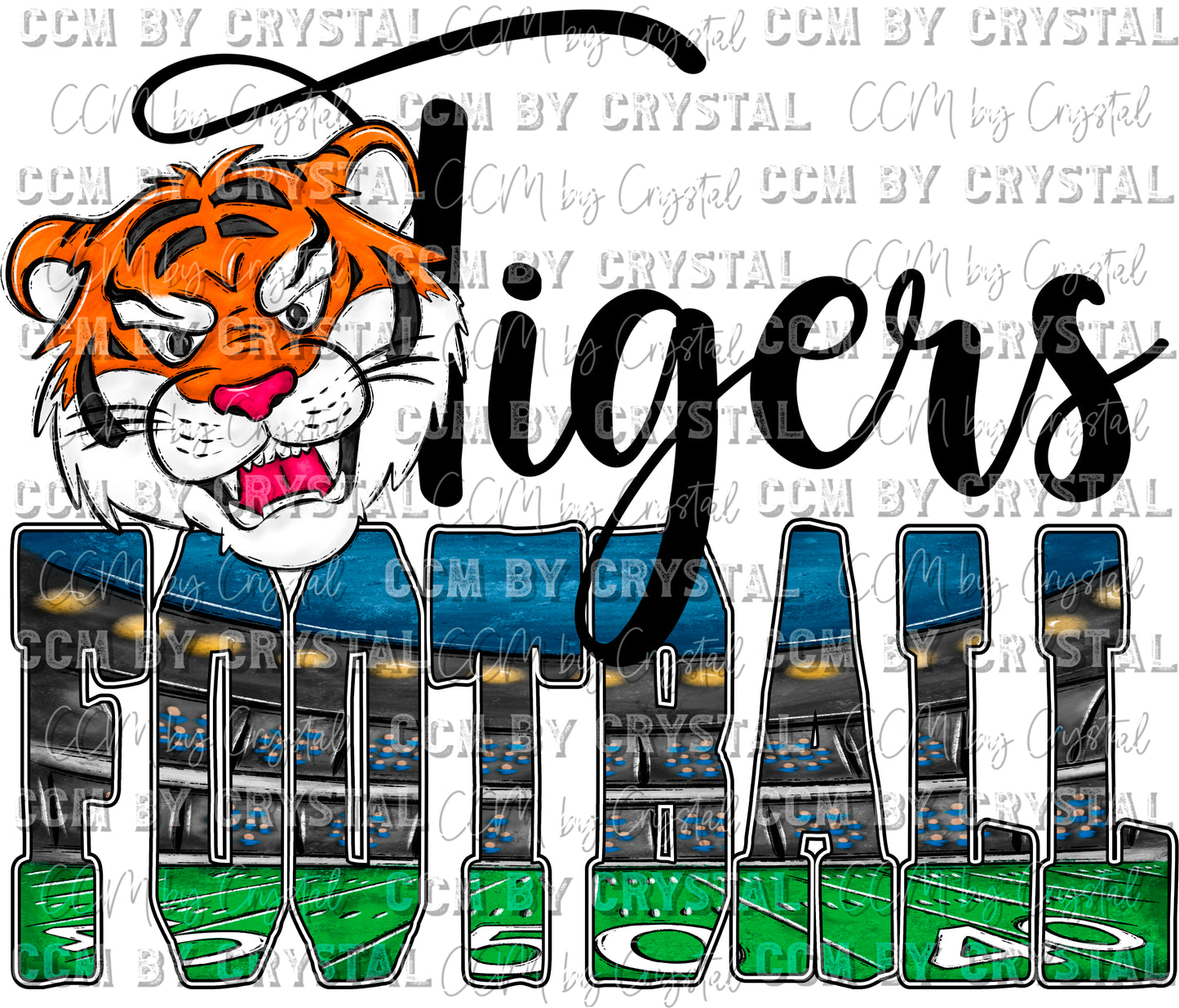 Tigers Football Stadium Mascot PNG Digital File ONLY