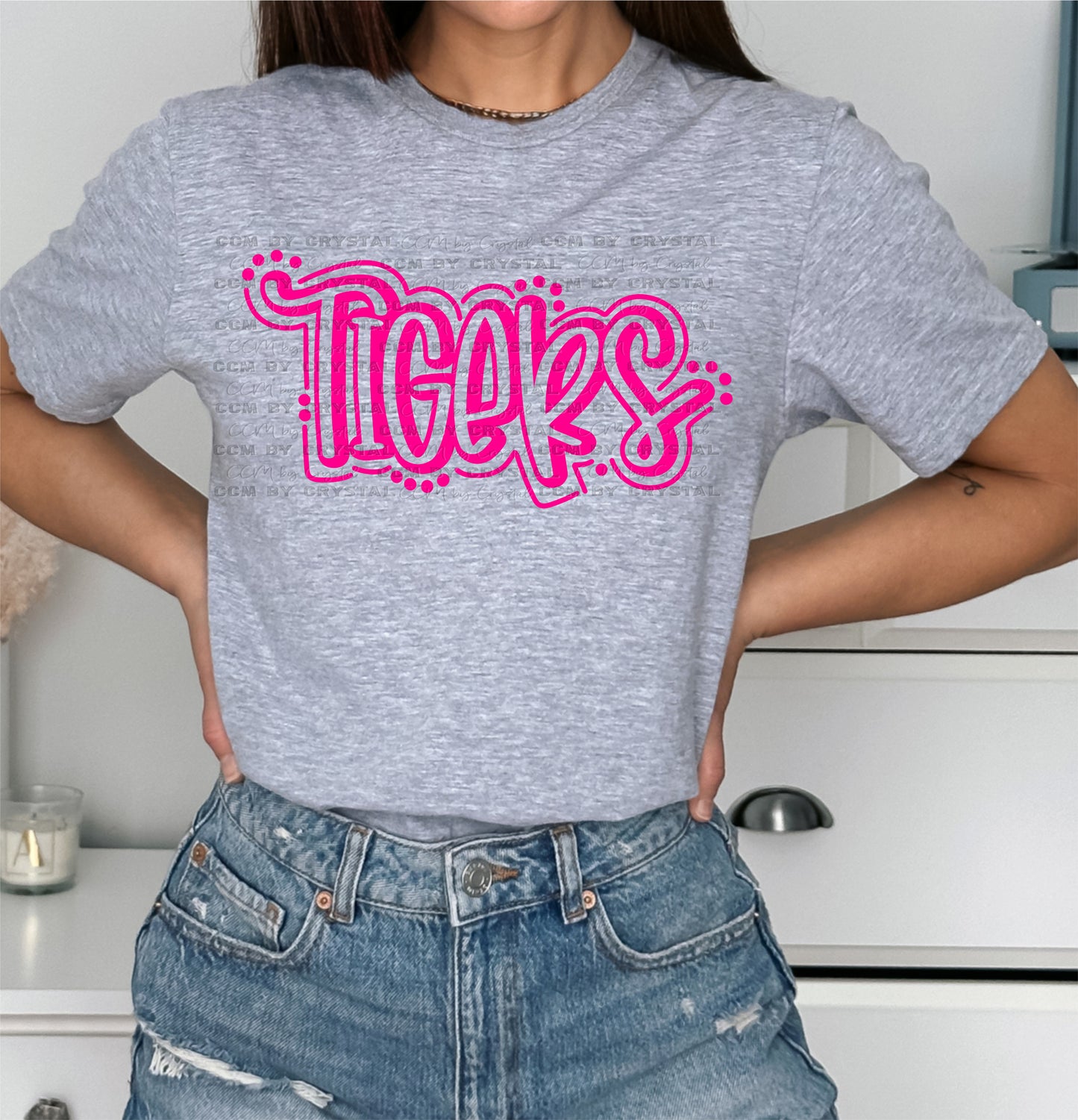 Tigers Pink Gildan Softstyle T-Shirt