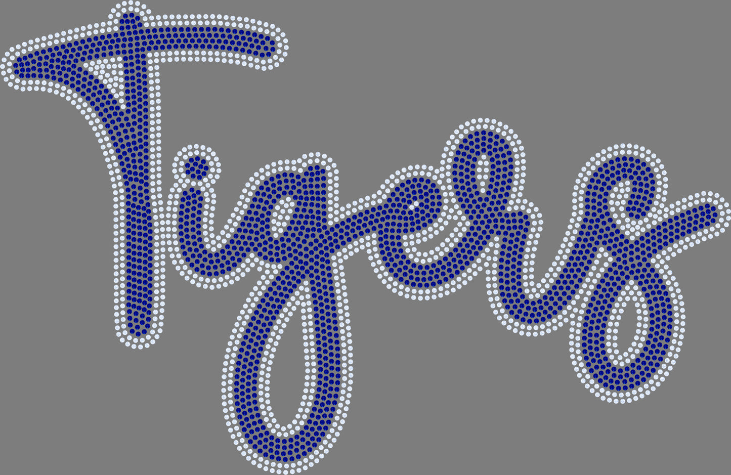 Custom Personalized Name/Mascot Script 11" 2- Color Spangle Transfer