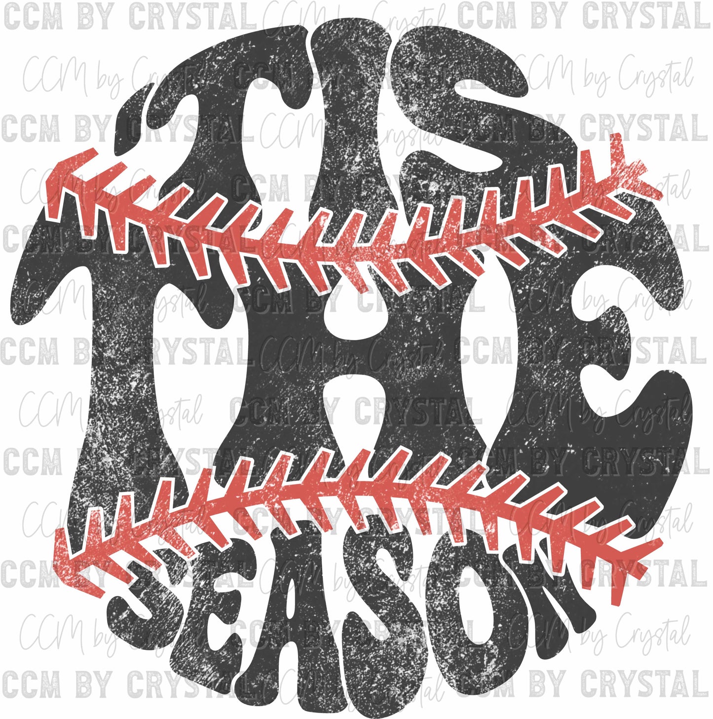 Tis The Season Baseball Distressed Ready to Press Transfer