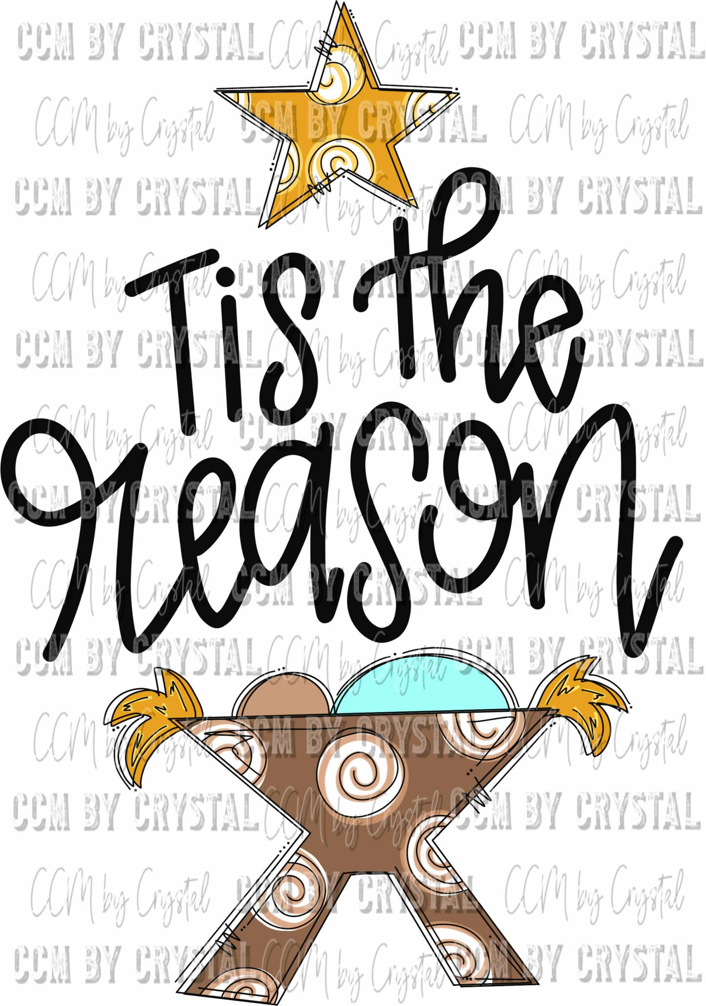 Tis the reason Jesus Christmas Faith Christian Ready To Press Transfer