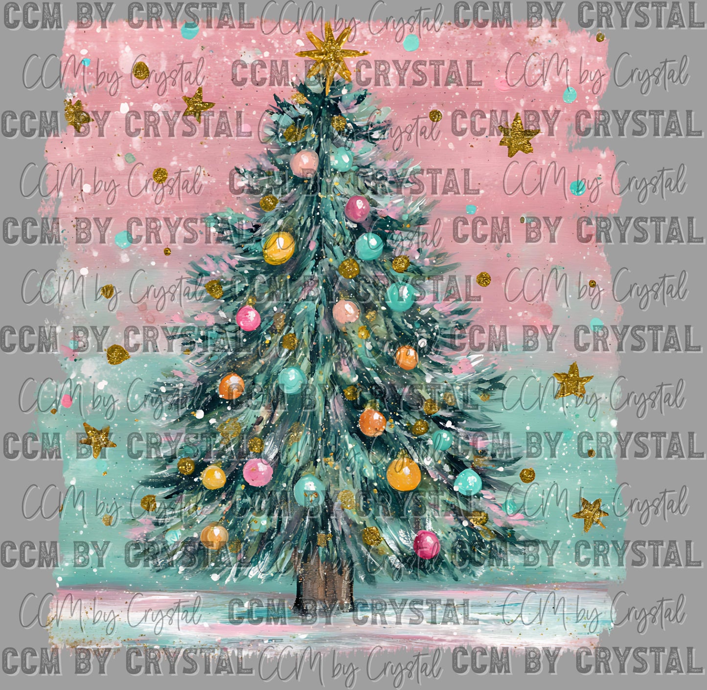 Christmas Tree Ready to Press Transfer Instant Peel DTF Transfer Sublimation Transfer