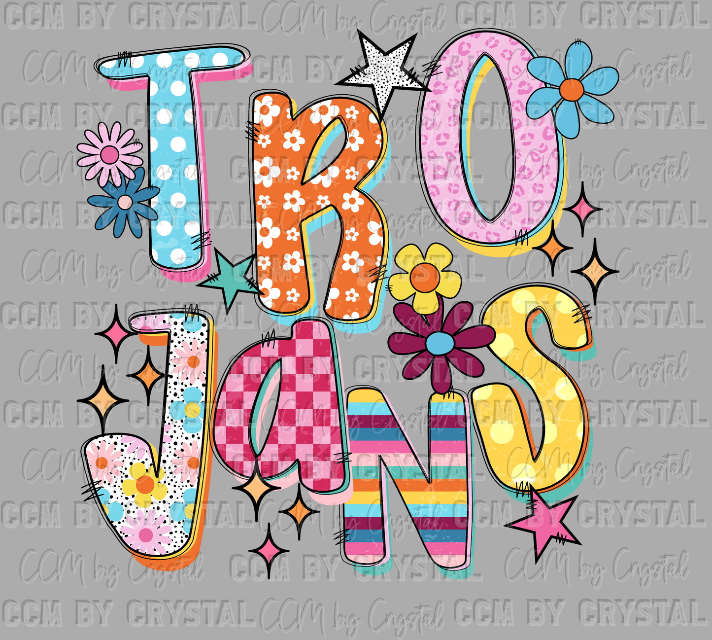 Trojans Funky DTF Transfer Sublimation Transfer