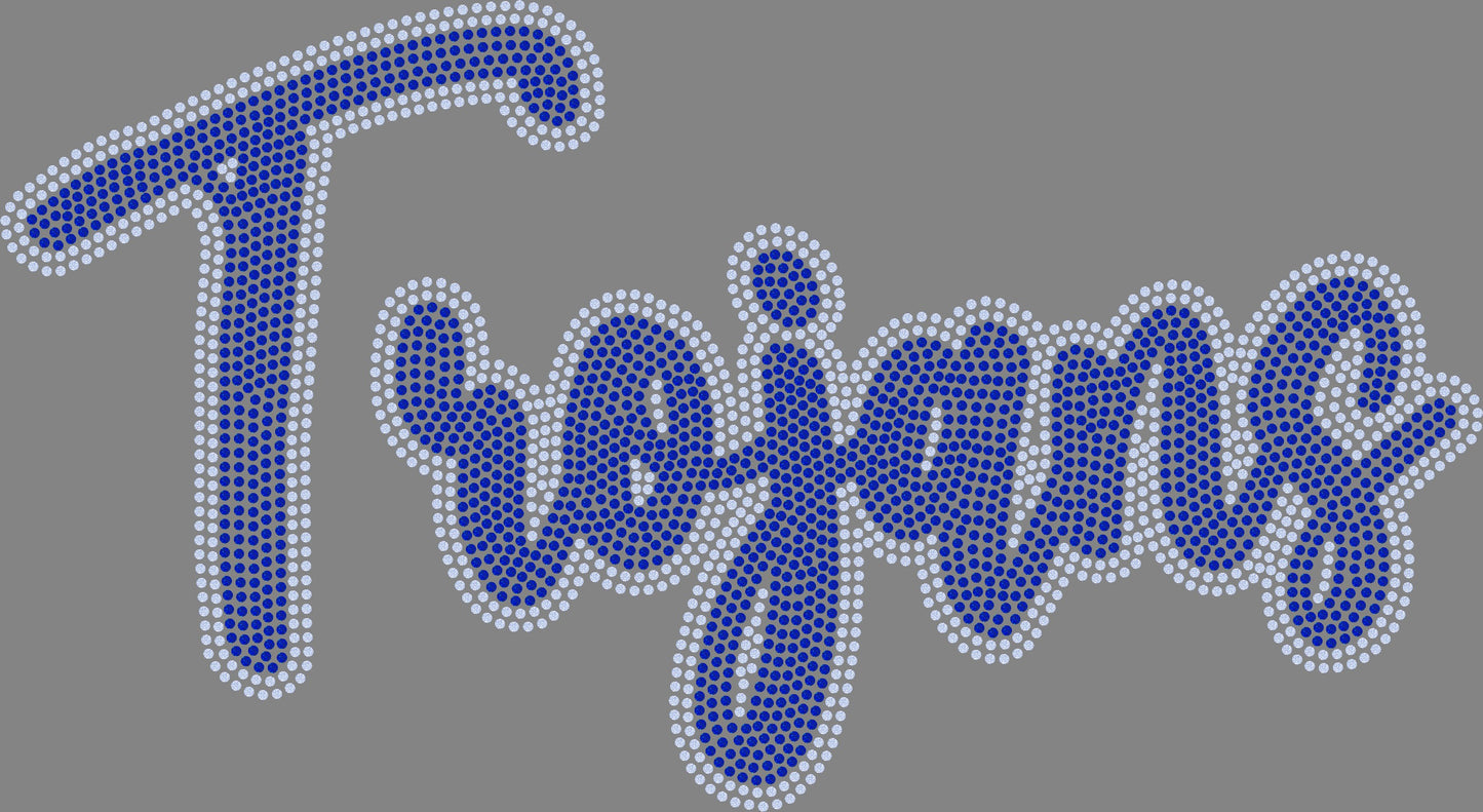 Trojans 2-Color Approximately 11" wide Spangle Transfer